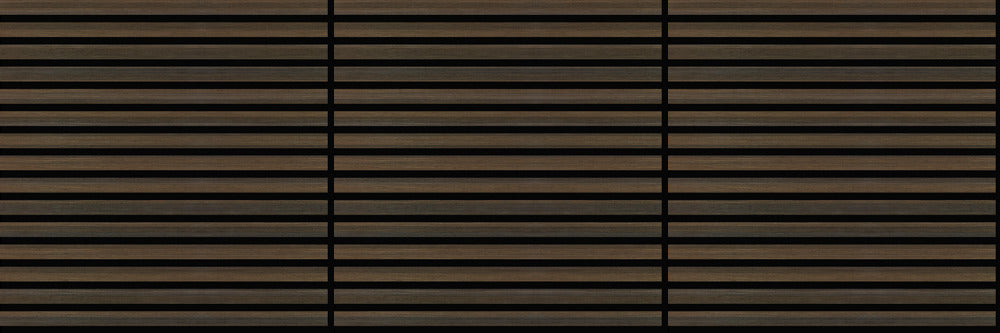 Hush™ 2' Smoked Oak Acoustic Slat Wood Wall Panels (Box of 4 pcs.) - 2ft x 2ft