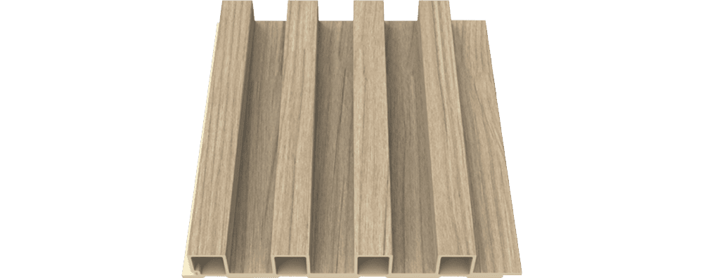 Panneaux muraux cannelés en WPC Wheat Veil Wallflute™ - 0.55 ft x 9ft