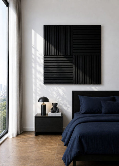 Hush™ 2' Black Oak Acoustic Slat Wood Wall Panels (Box of 4 pcs.)