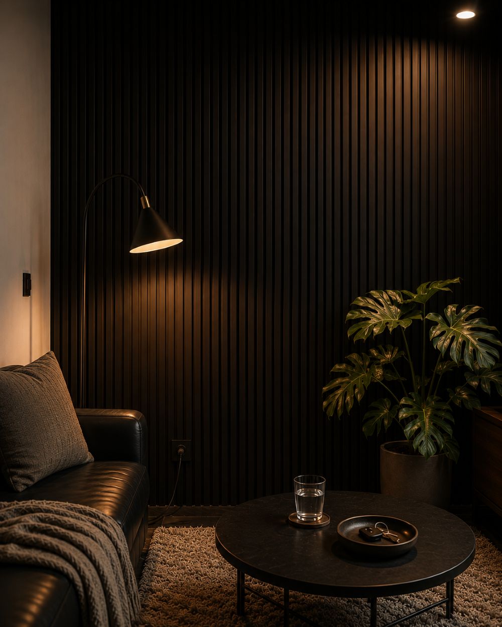 Hush™ 9' Black Oak Acoustic Slat Wood Wall Panels (Box of 2 pcs.)