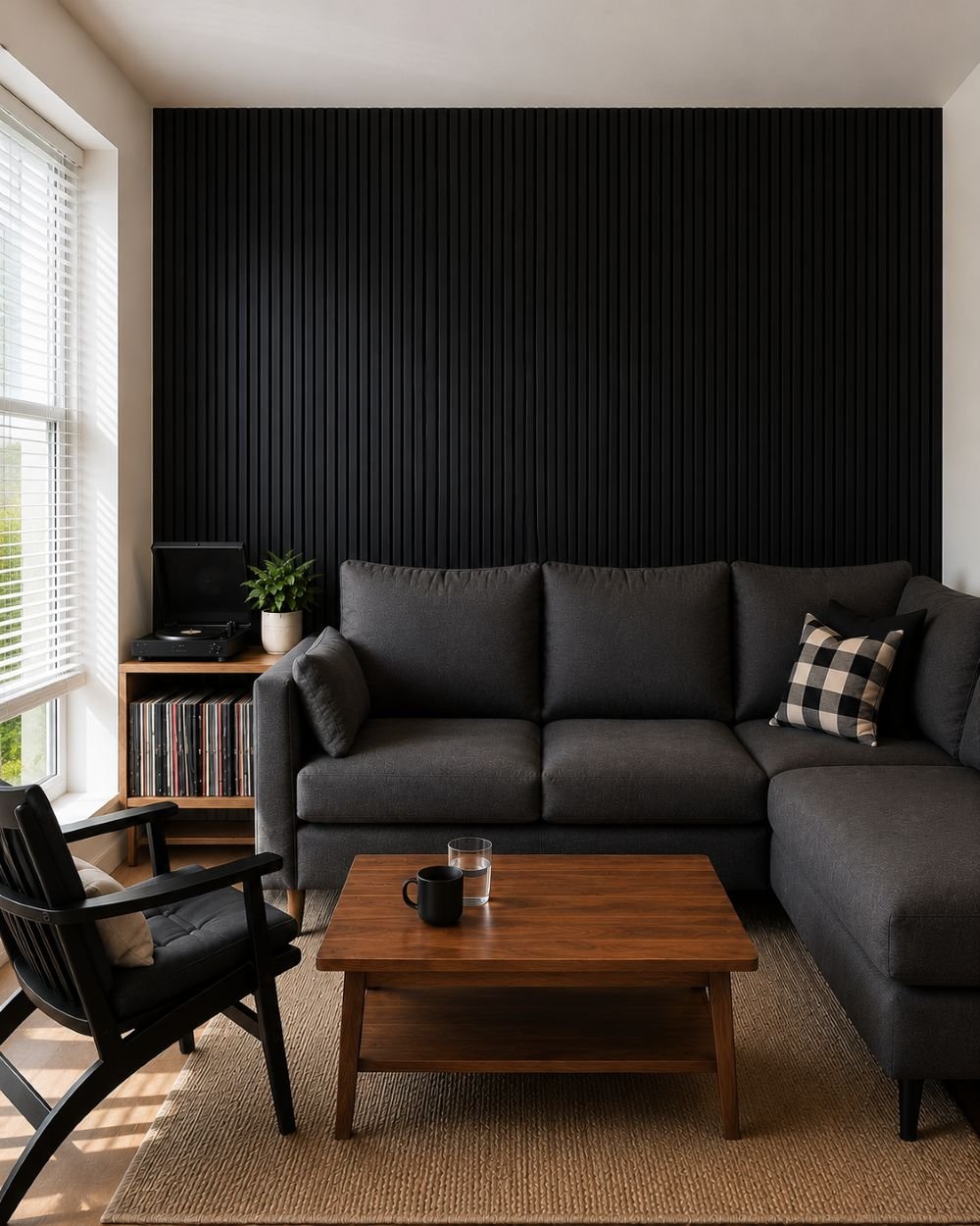 Hush™ 9' Black Oak Acoustic Slat Wood Wall Panels (Box of 2 pcs.)