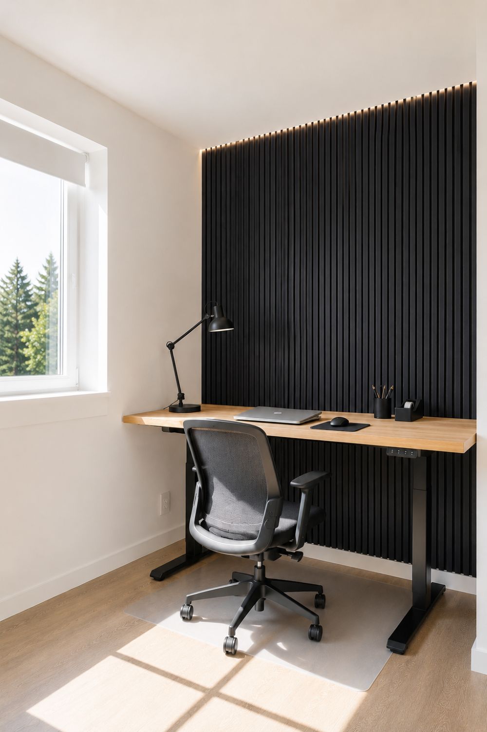 Hush™ 9' Black Oak Acoustic Slat Wood Wall Panels (Box of 2 pcs.)