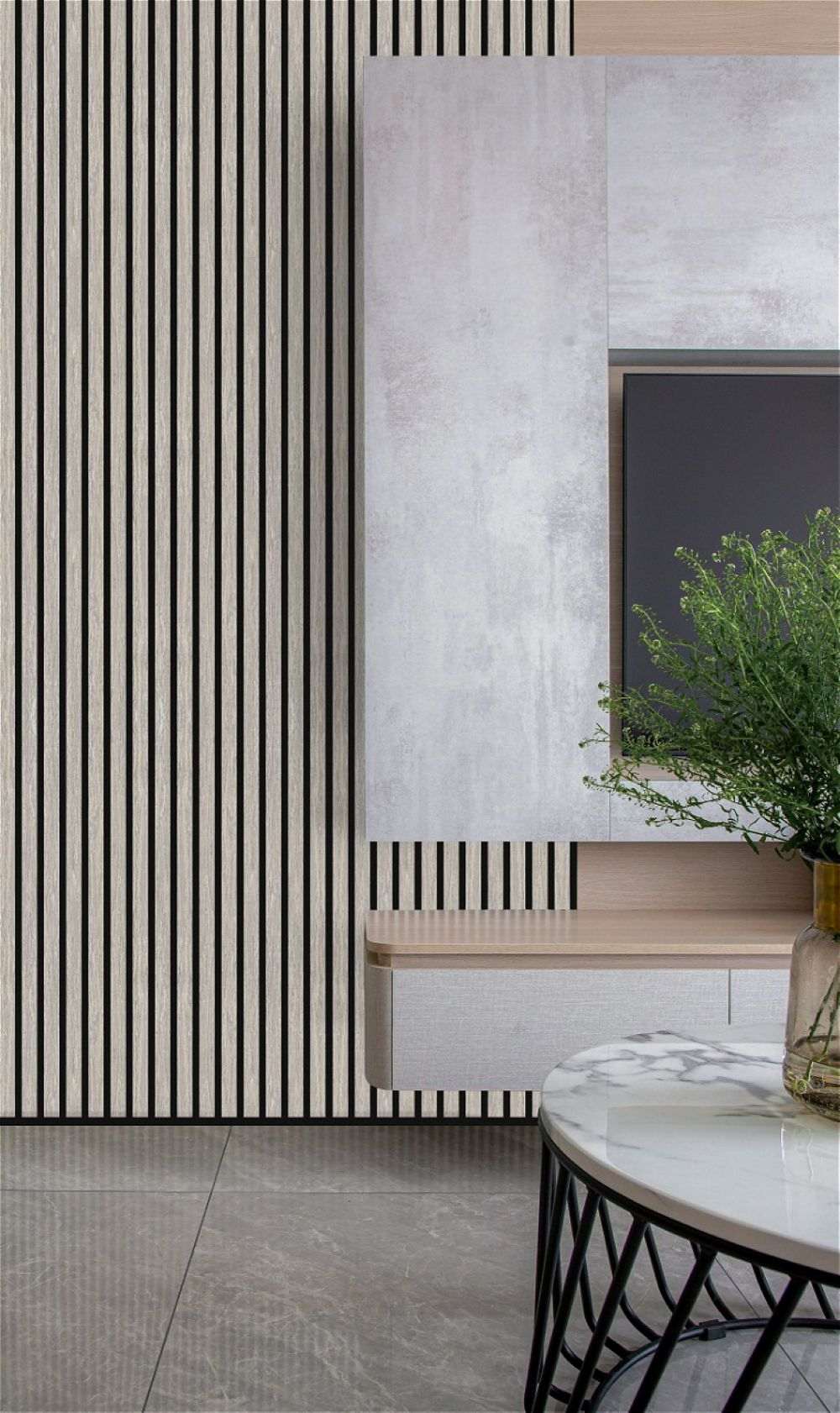 Hush™ Grey Oak Acoustic Slat Wood Wall Panels (Box of 2 pcs.)