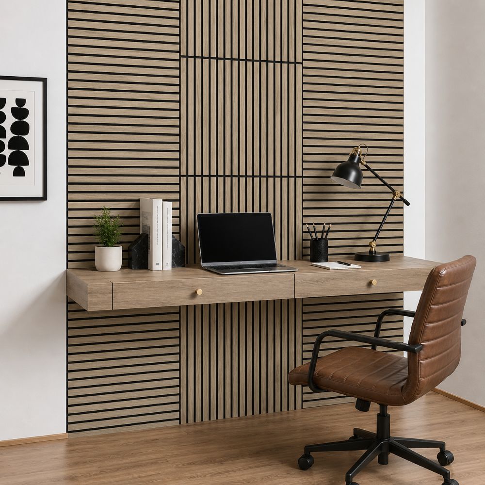 Hush™ 2' Walnut Acoustic Slat Wood Wall Panels (Box of 4 pcs.)