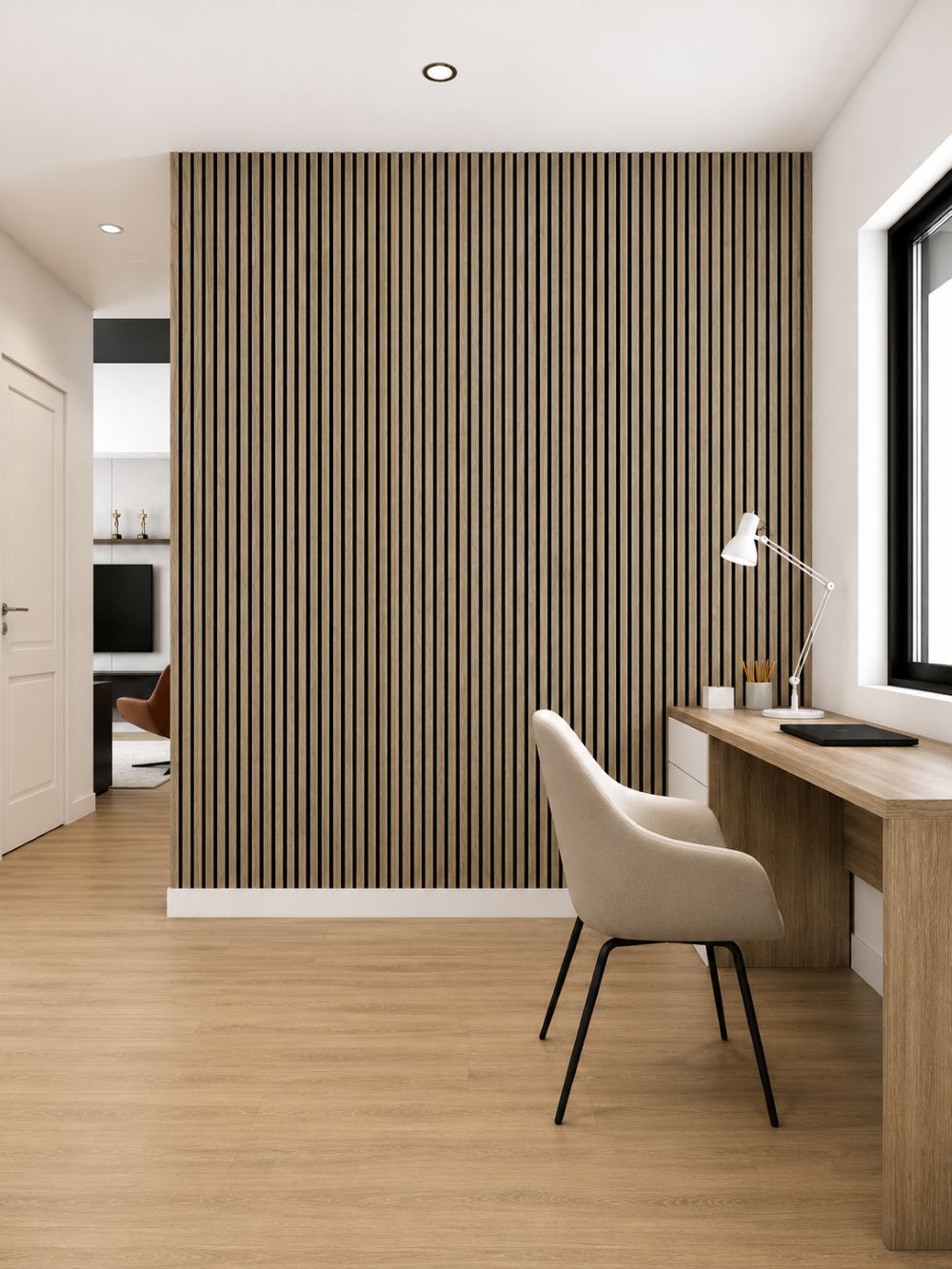 Hush™ 9' Walnut Acoustic Slat Wood Wall Panels (Box of 2 pcs.)