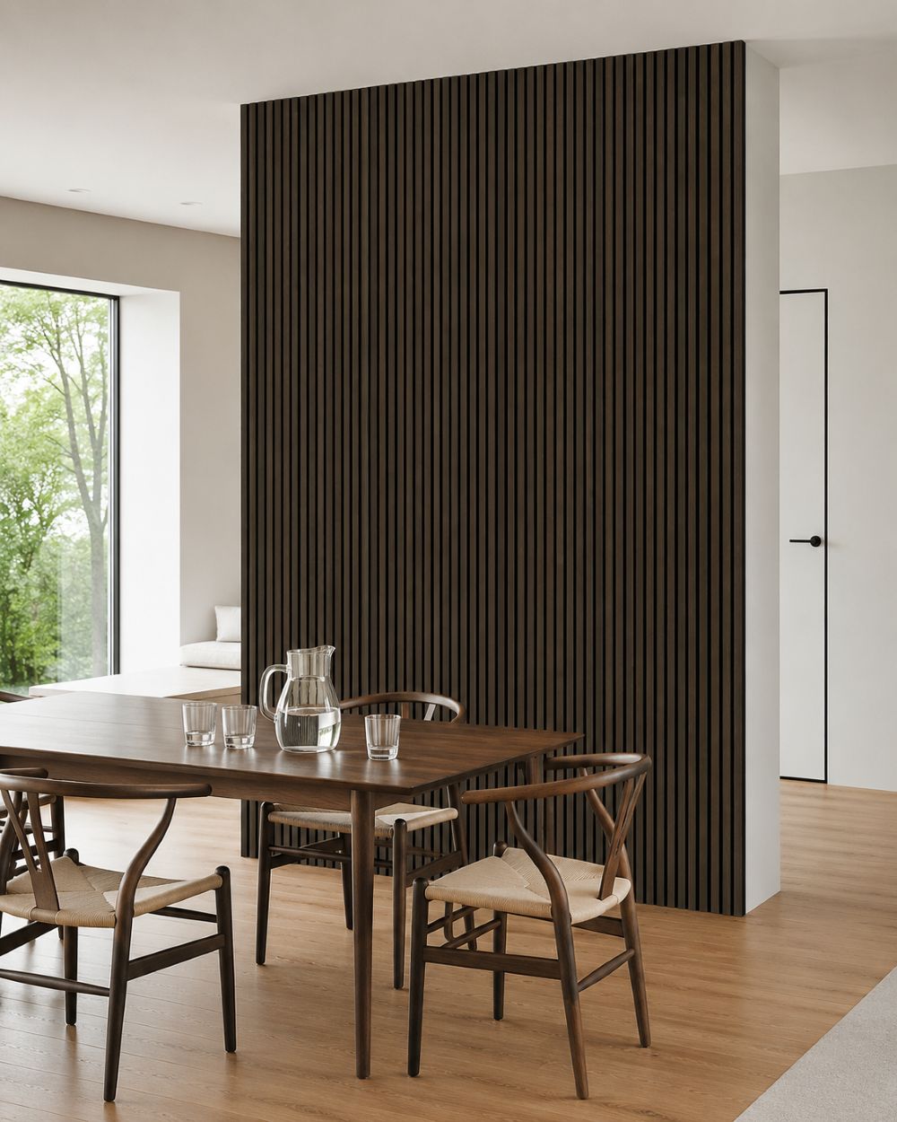 Hush™ 9' Smoked Oak Acoustic Slat Wood Wall Panels (Box of 2 pcs.)