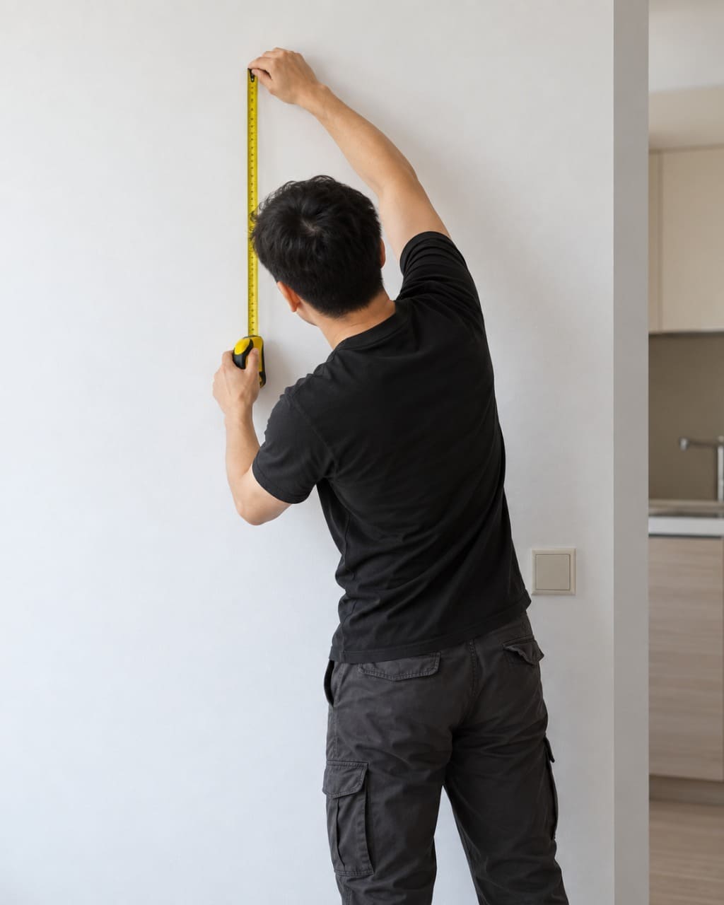 Measure the wall and cut the panel to the required length