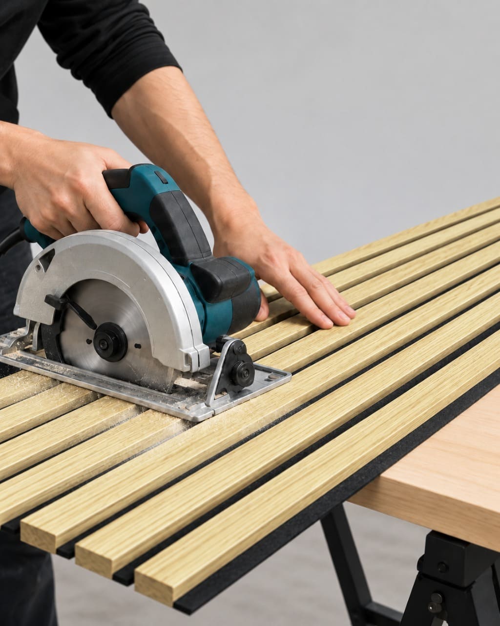Apply construction adhesive evenly to the back of the PET layer.