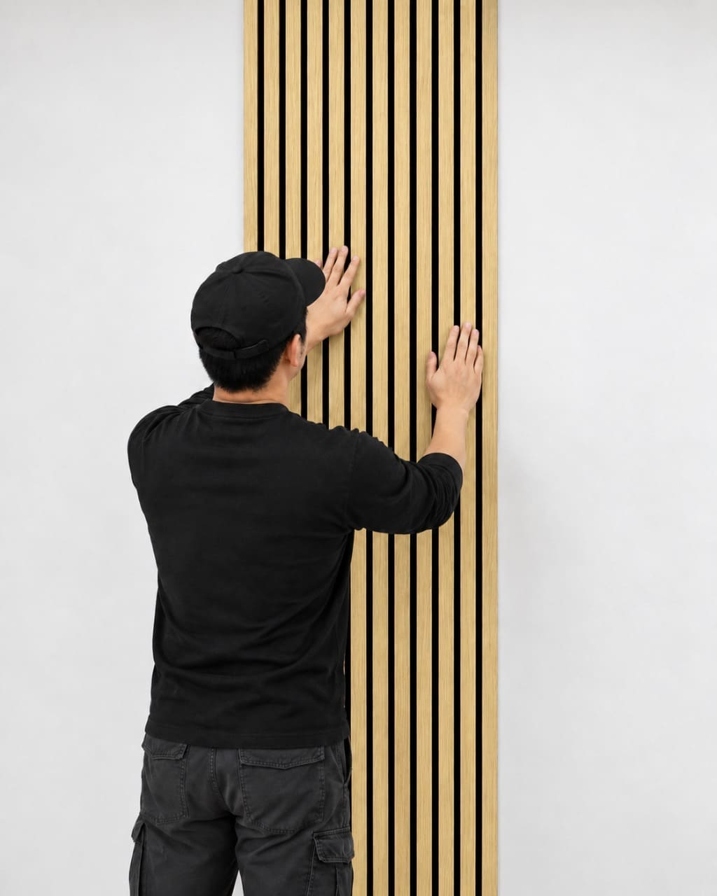 Press the panel firmly against the wall for 20–30 seconds.