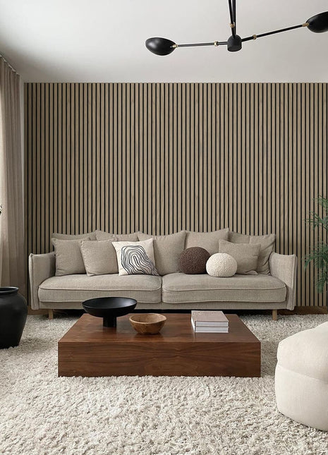 Panneaux muraux acoustiques à lattes en bois noyer Hush™ de 9 pi (boîte de 2 pièces)