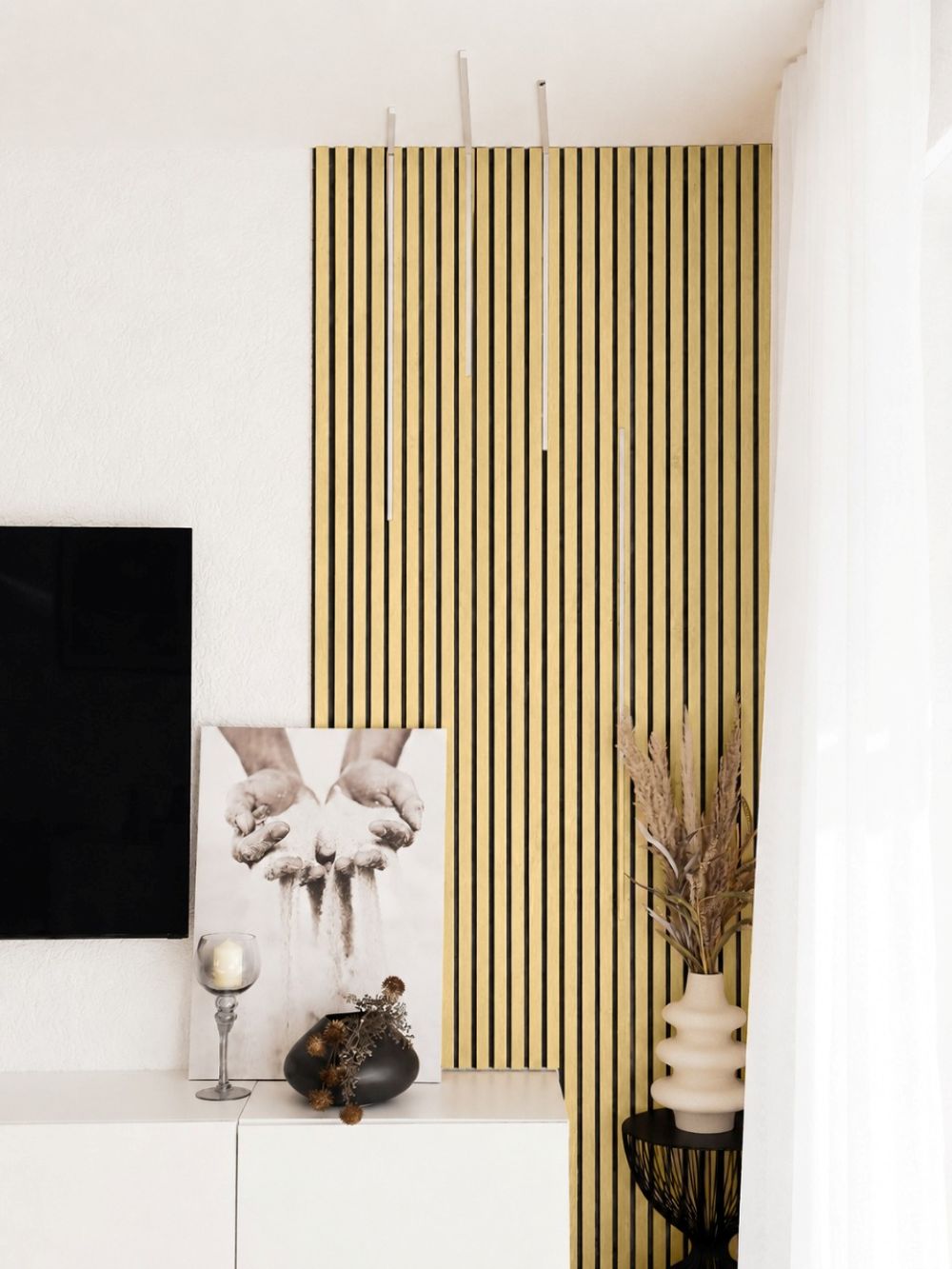 Hush™ 9' White Oak Acoustic Slat Wood Wall Panels (Box of 2 pcs.)