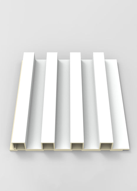 Panneaux muraux cannelés en WPC blanc du Nord Wallflute™