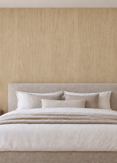 Wallslab Wheat Veil flat wall panels bedroom upholstered bed